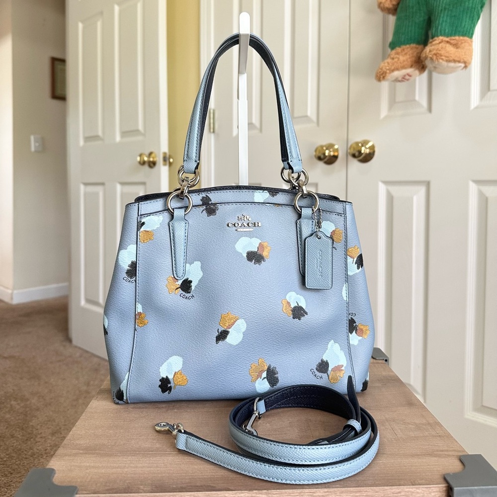 #13. Coach Minetta Floral Blue Satchel 2-way Bag, Excellent Condition - Picture 3 of 14